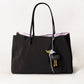Classic Flow Tote - Coffee + Pink (With Charm)