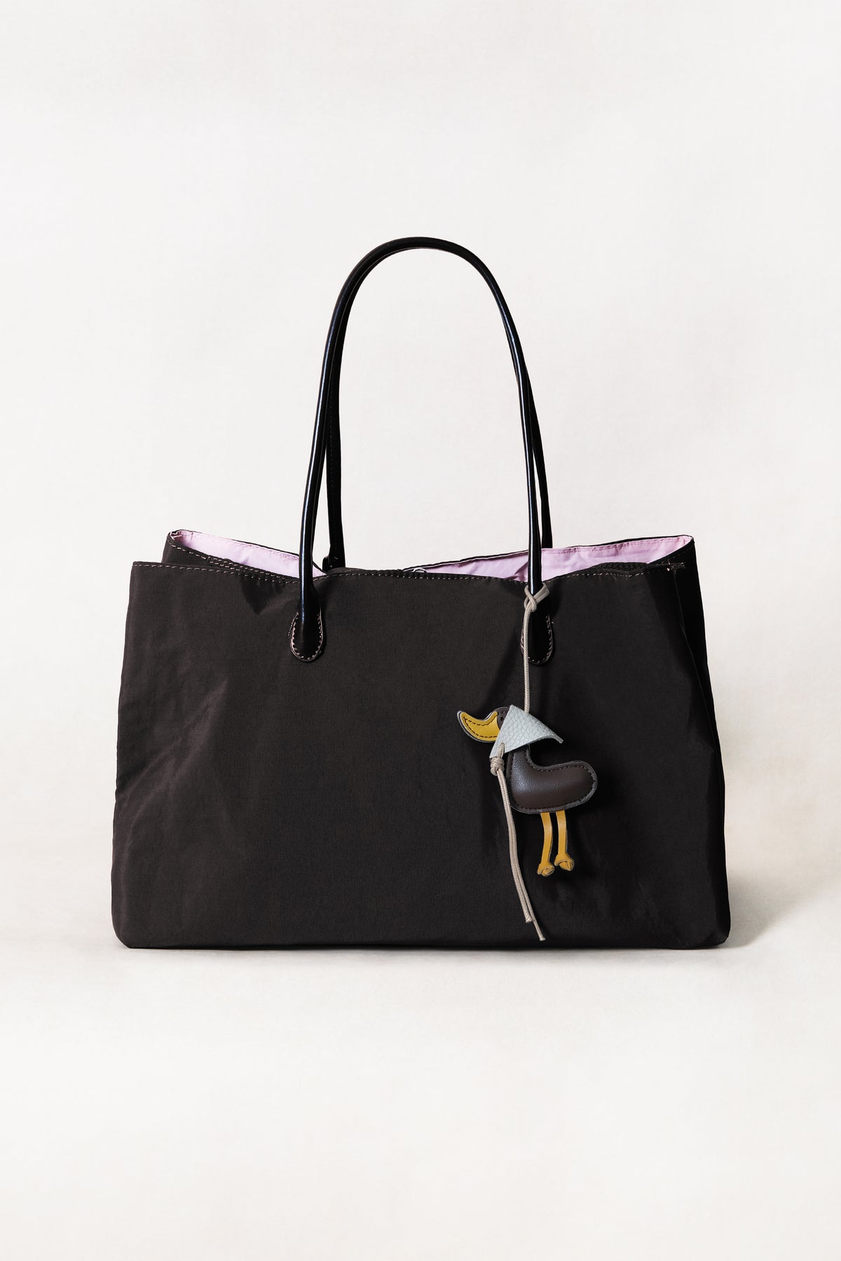 Classic Flow Tote - Coffee + Pink (With Charm)