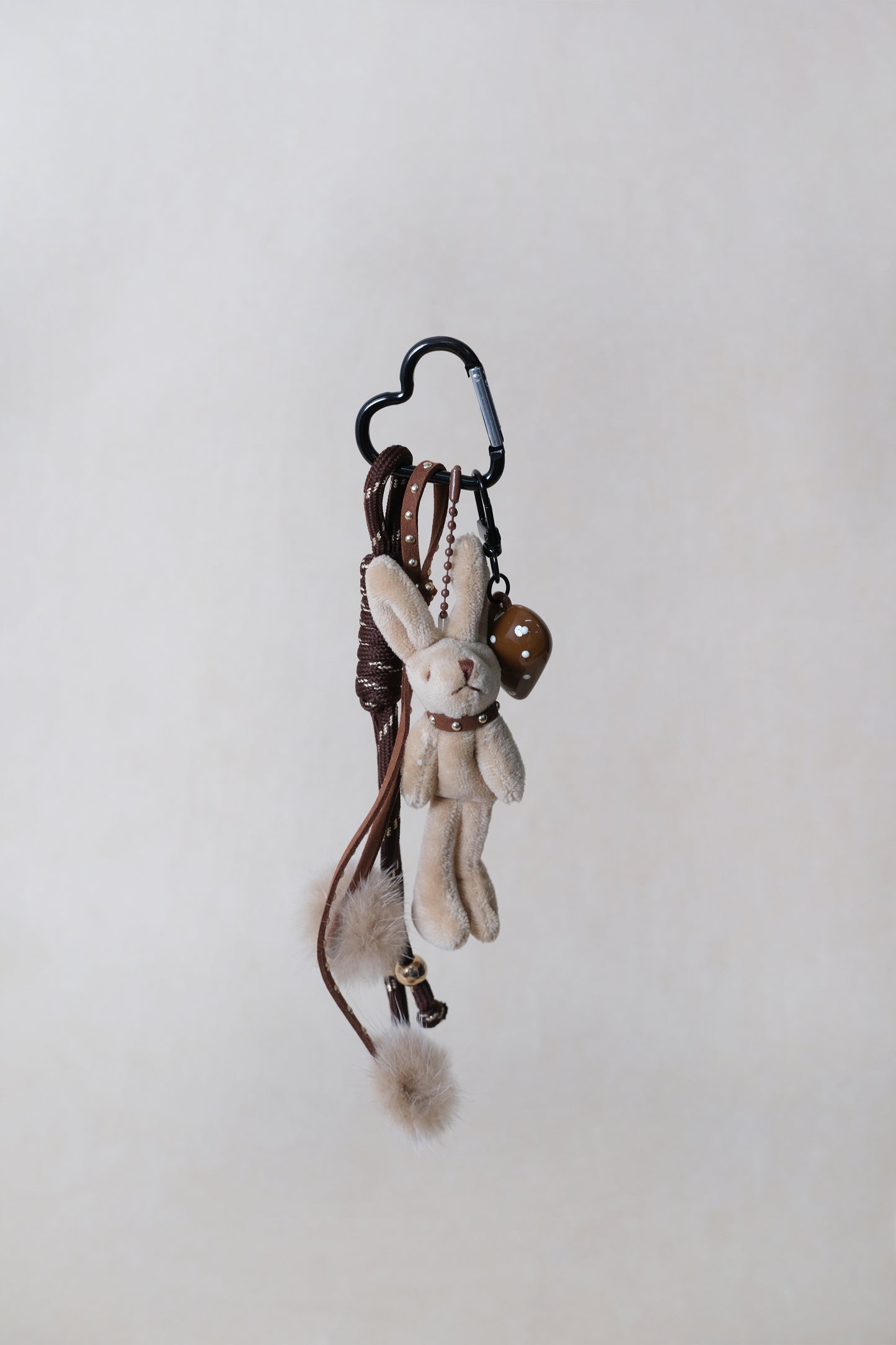 Candy Heart Charm - Mocha Bunny