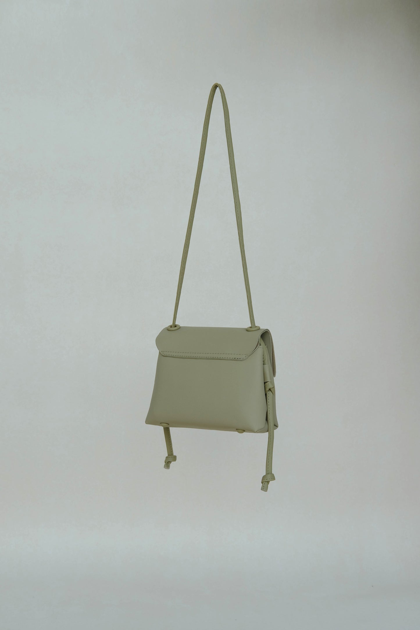 French one-shoulder cross-body vintage small square bag in light green