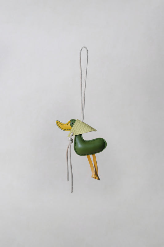 Lucky Duck Charm – Dark Green Duck, Yellow Hat