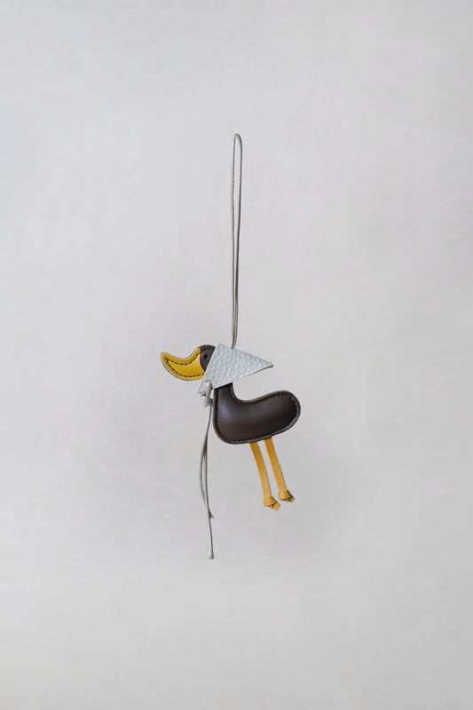 Lucky Duck Charm – Coffee Duck, Ivory Hat