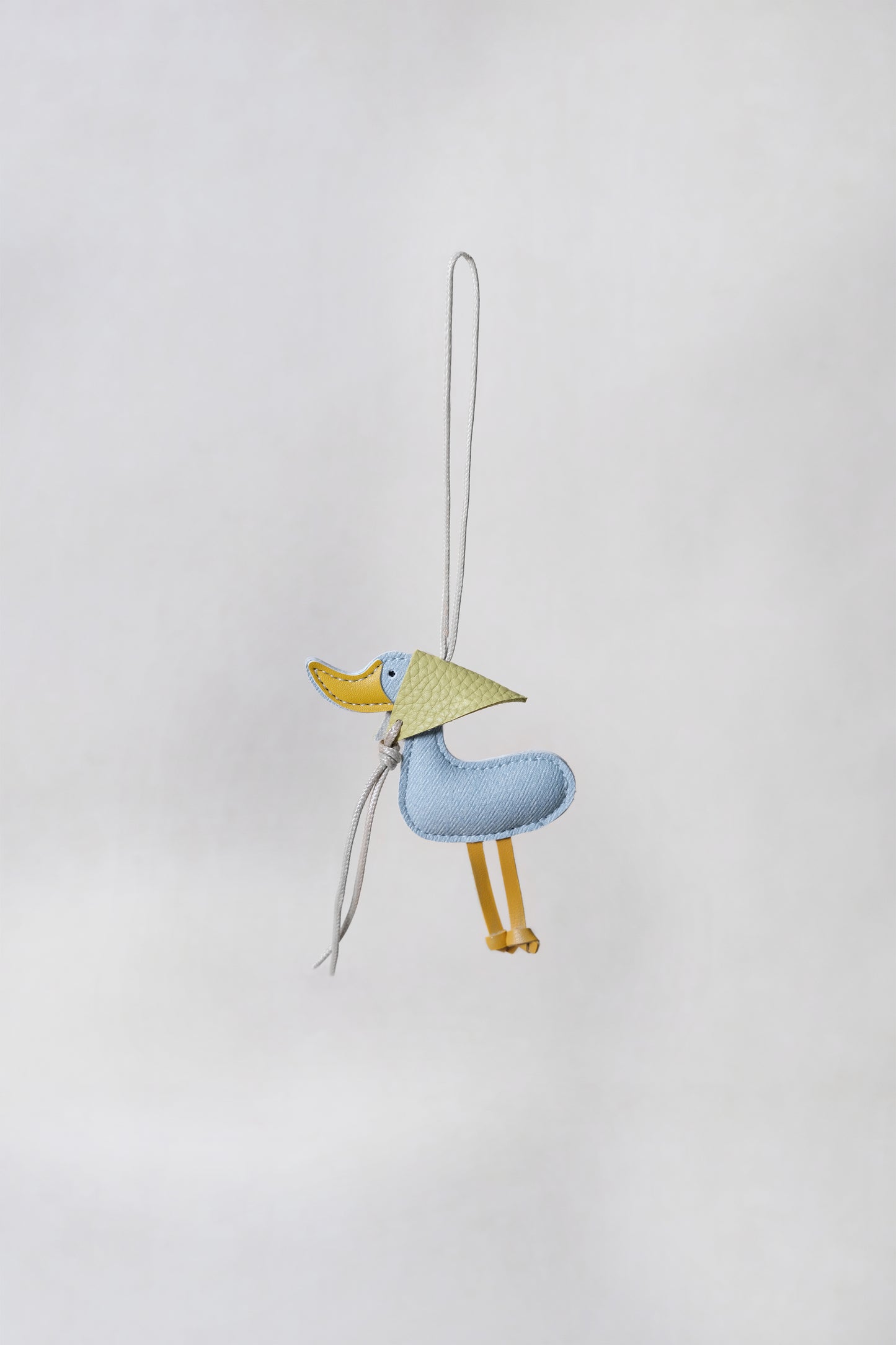Lucky Duck Charm – Denim Duck, Yellow Hat