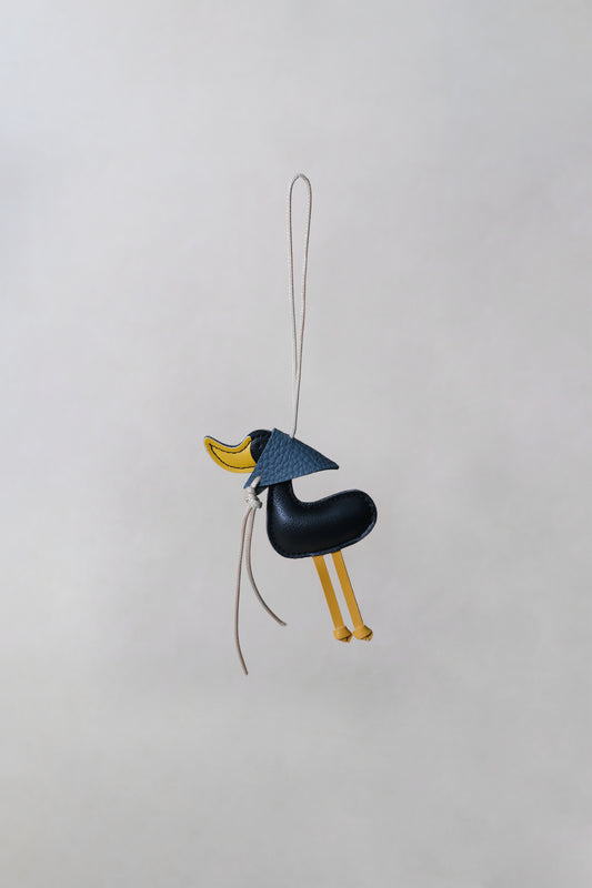 Lucky Duck Charm – Black Duck, Dark Blue Hat