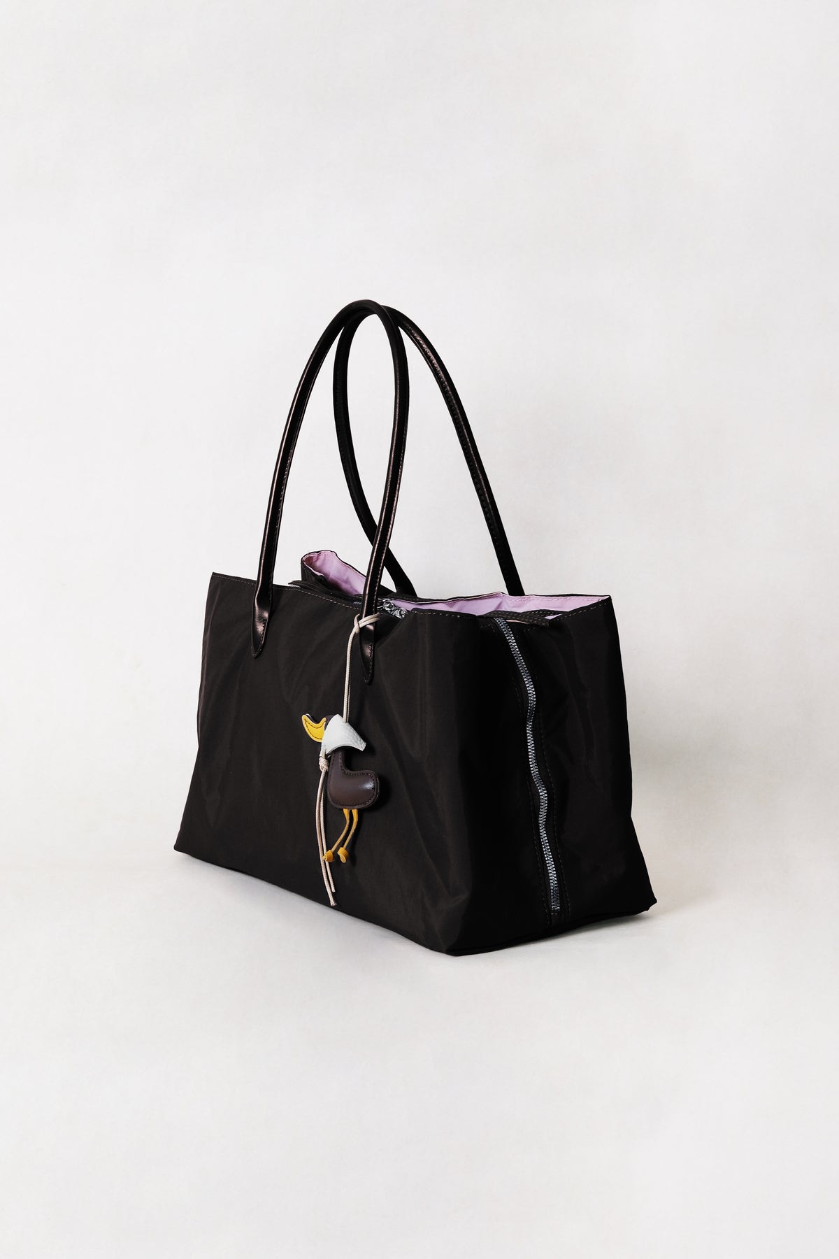 Classic Flow Tote - Coffee + Pink (With Charm)