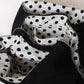 Classic Flow Vegan Leather Tote - Black + Polkadots (With Charm)