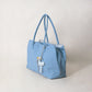Classic Flow Tote - Baby Blue + Cream White (With Charm)
