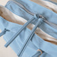 Classic Flow Tote - Baby Blue + Cream White (With Charm)