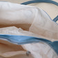Classic Flow Tote - Baby Blue + Cream White (With Charm)