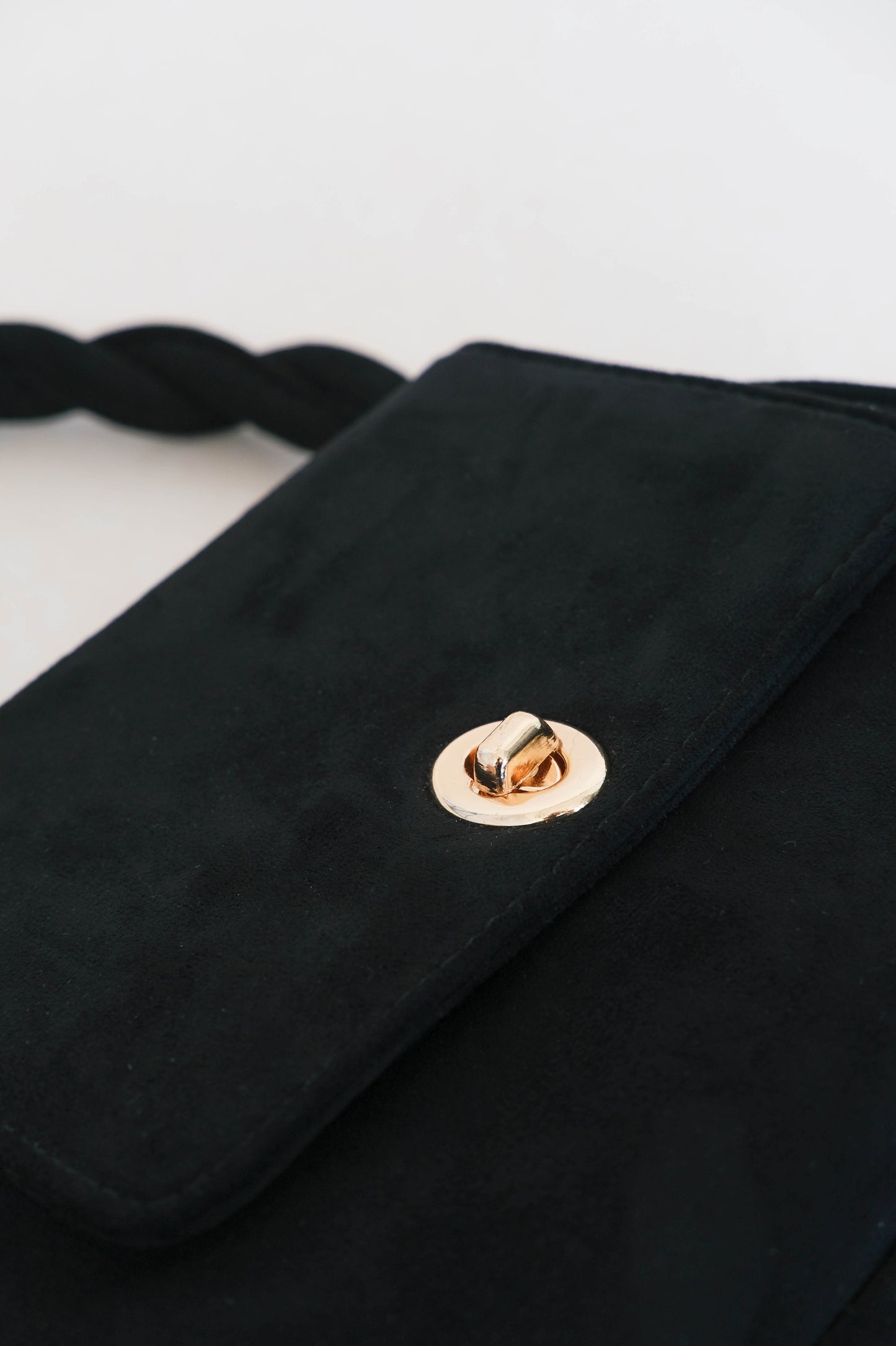 French velvet matte gold buckle retro handmade twist handbag