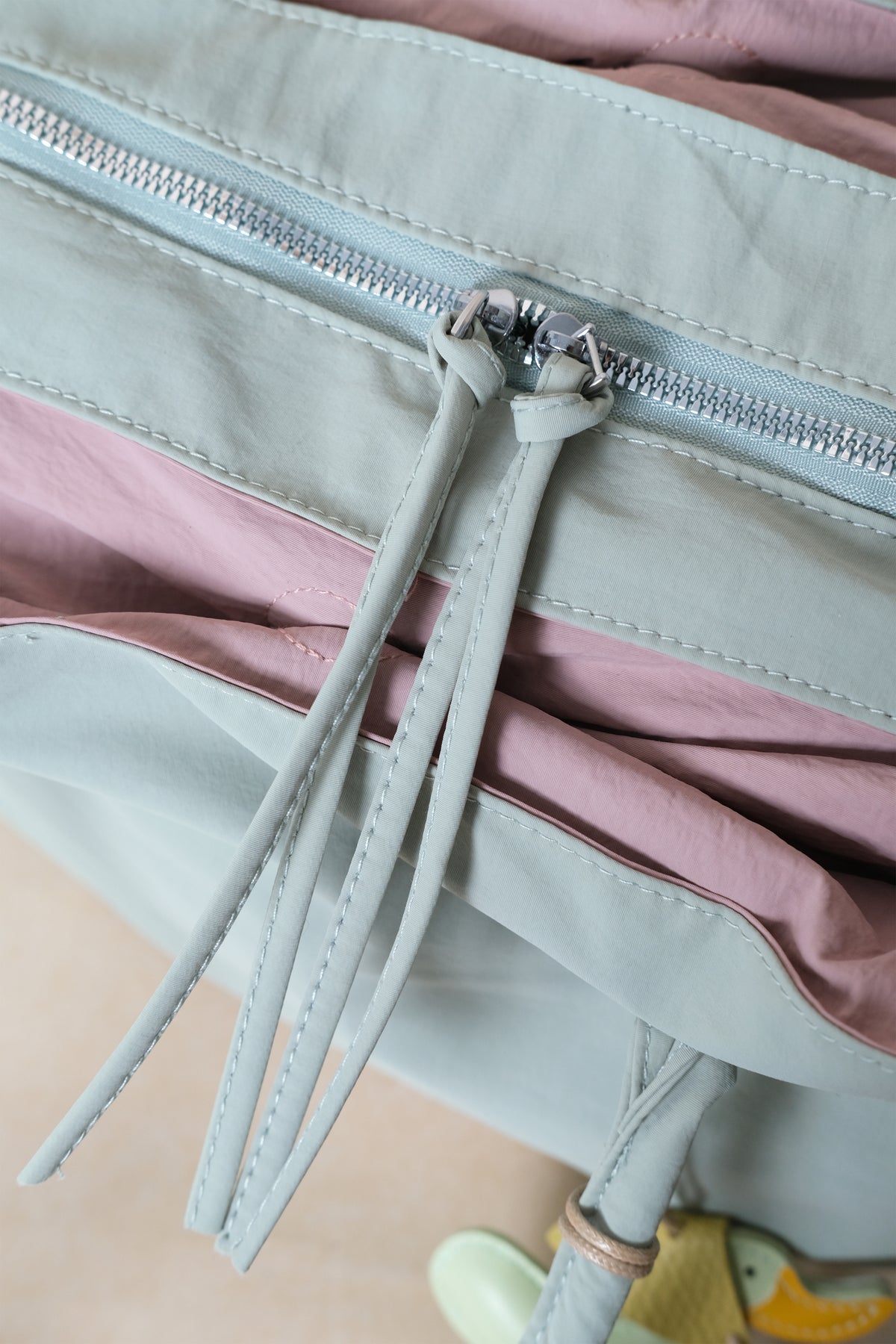 Classic Flow Tote - Mint Green + Pink (With Charm)