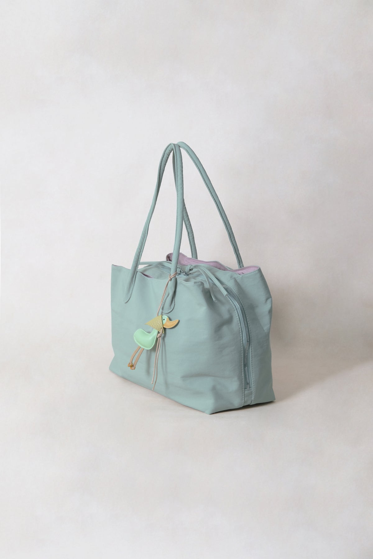 Classic Flow Tote - Mint Green + Pink (With Charm)