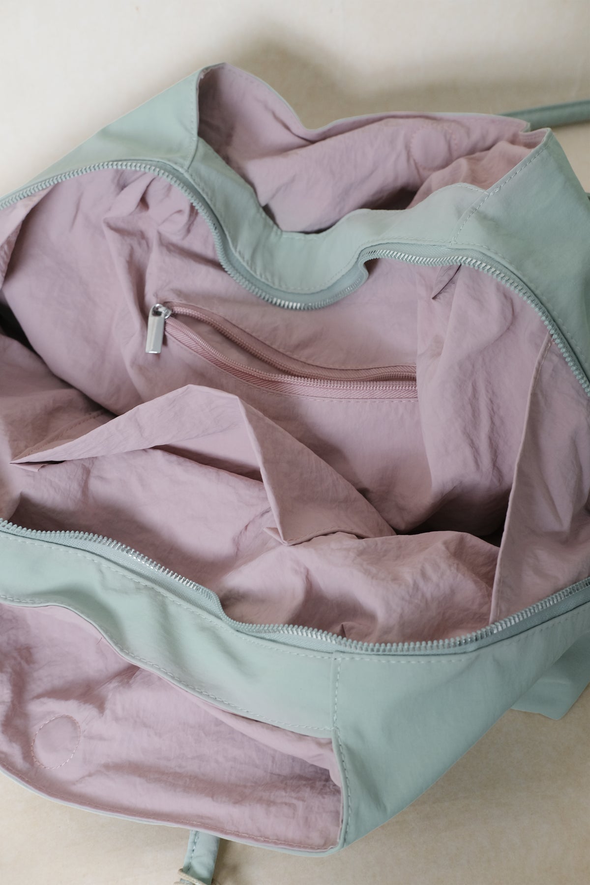 Classic Flow Tote - Mint Green + Pink (With Charm)