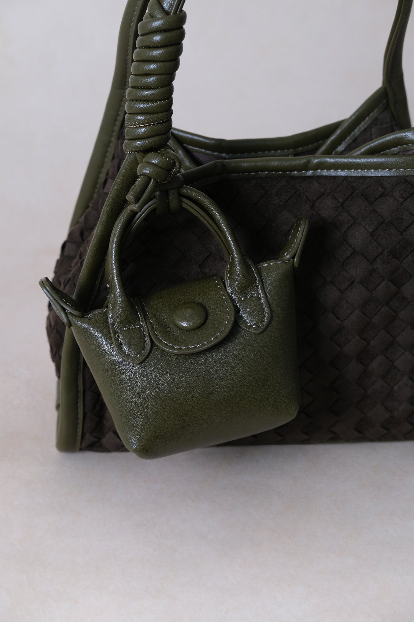 Artisan Grace Basket Bag - Olive Green