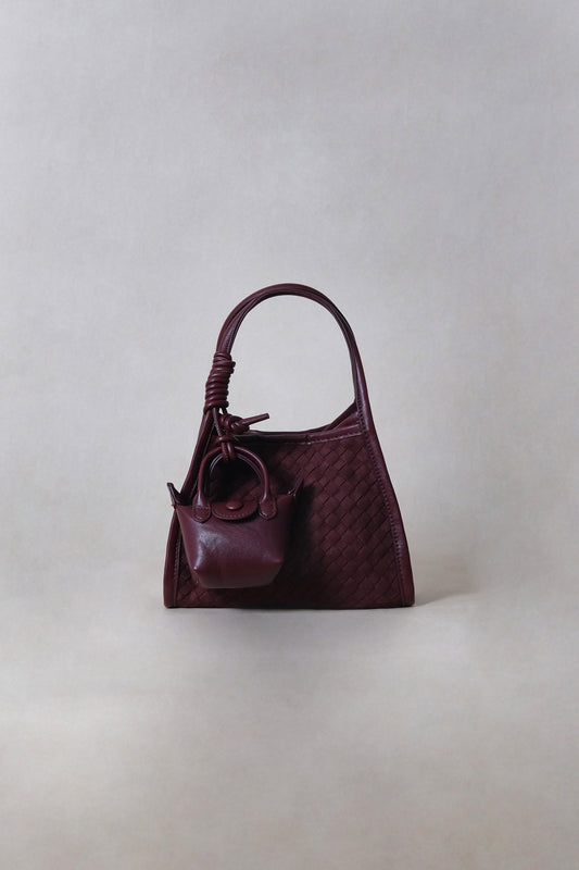 Artisan Grace Basket Bag - Wine Red