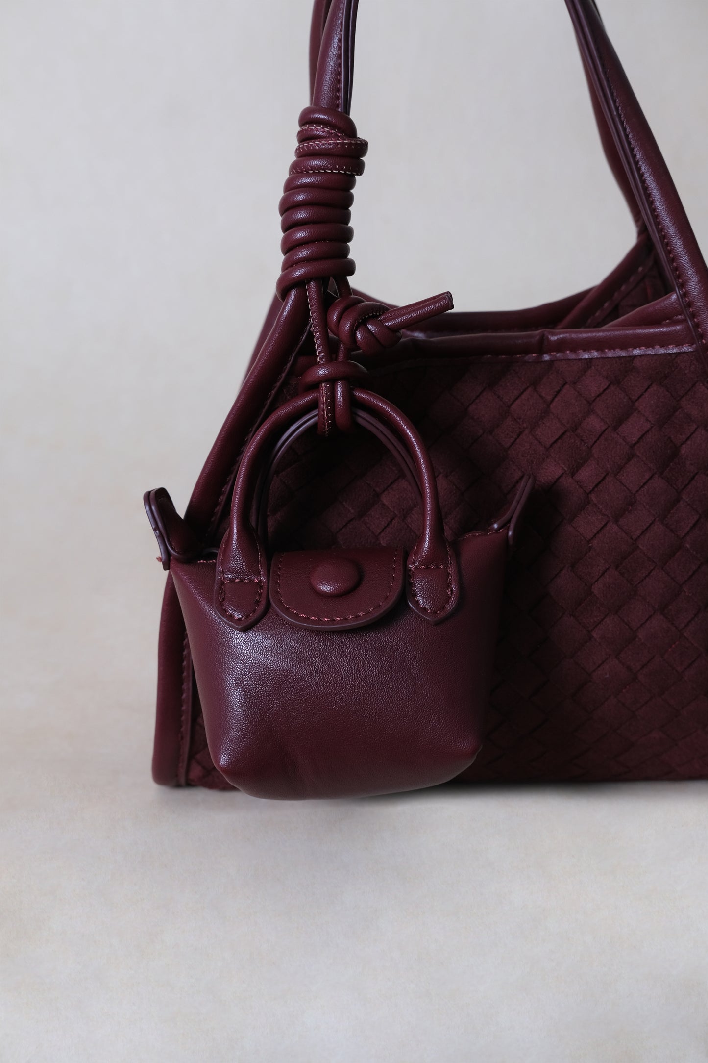 Artisan Grace Basket Bag - Wine Red