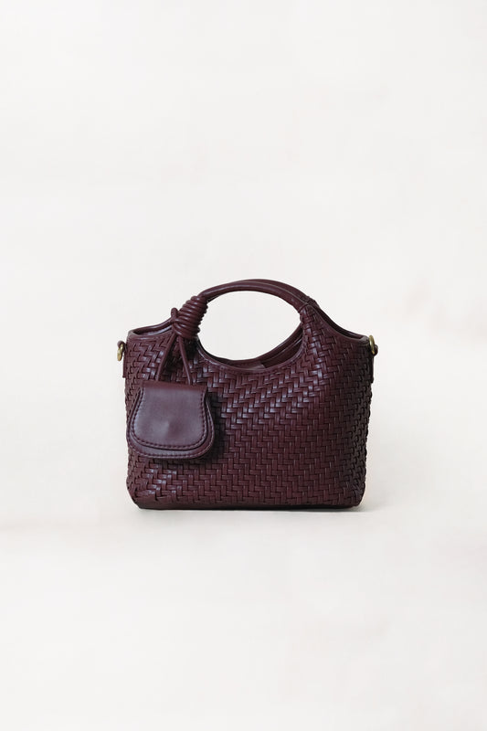 Artisan Sophia Basket Bag - Wine Red
