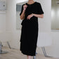 [SAMPLE RELEASE] Round neck waist short sleeve dress in classic black