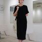 [SAMPLE RELEASE] Round neck waist short sleeve dress in classic black
