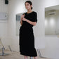 [SAMPLE RELEASE] Round neck waist short sleeve dress in classic black