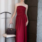 Luna Muse Draped Maxi Dress - Red