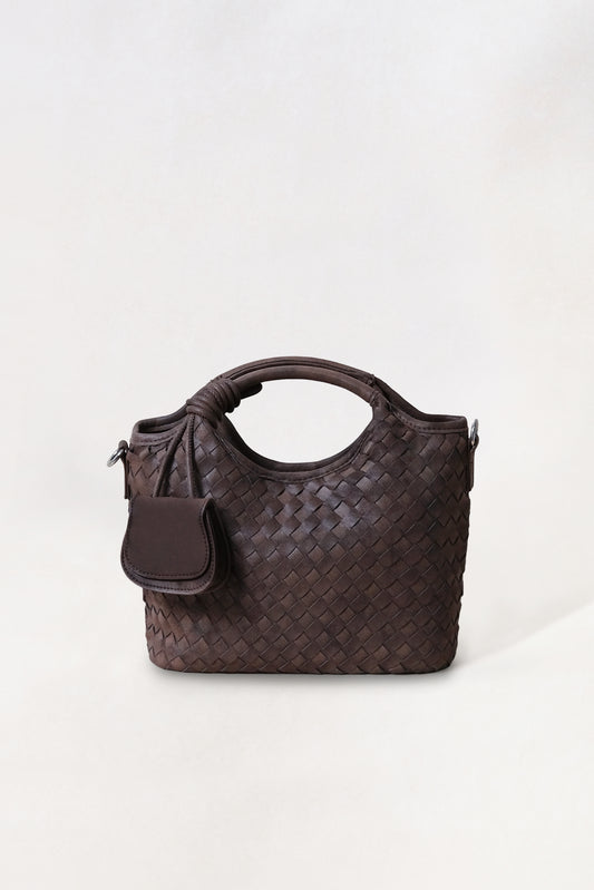 Artisan Claire Basket Bag - Coffee
