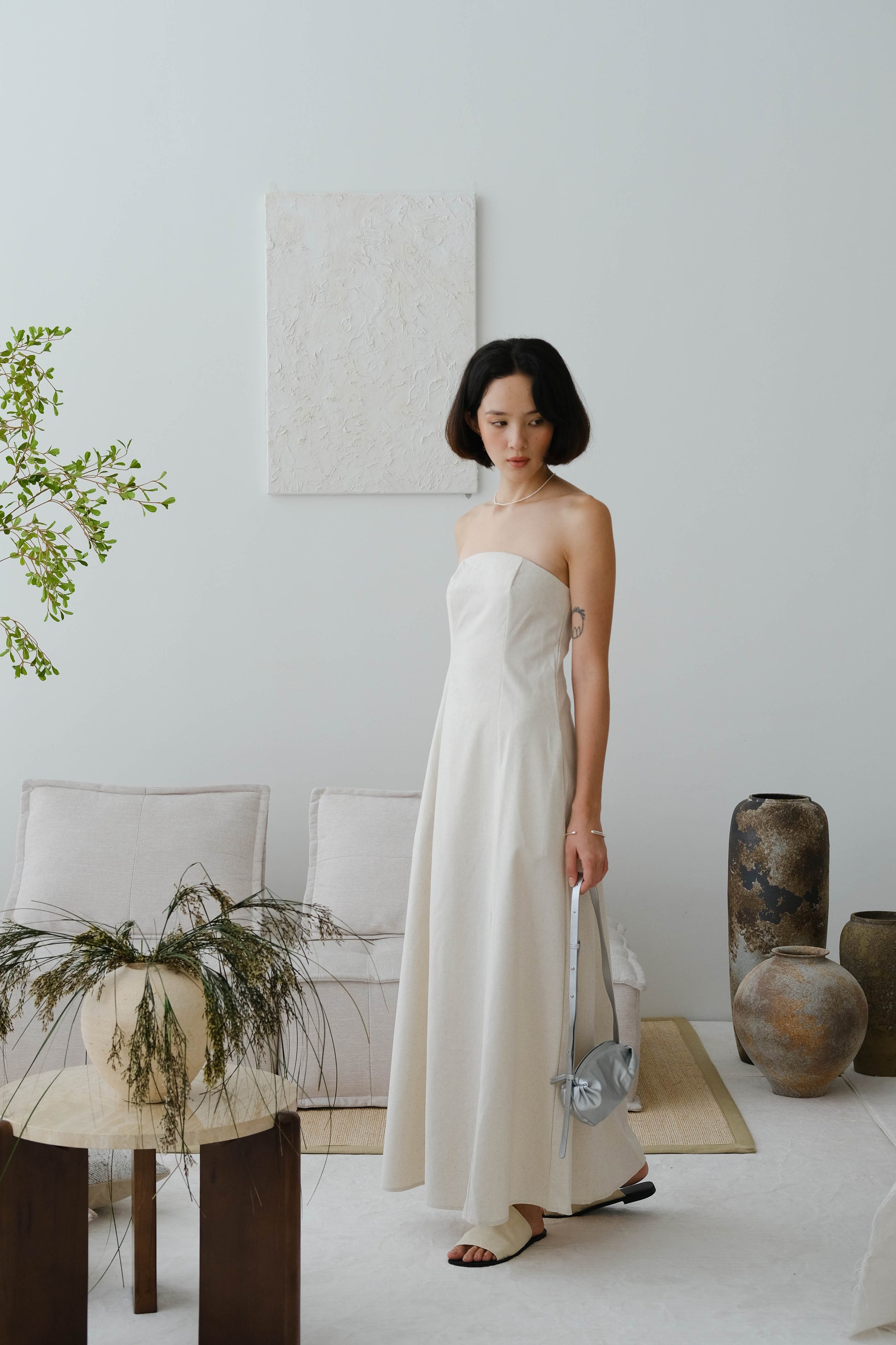 cotton tube top dress Cantonwalker White Strapless Mini Dress Elasticated Waistband Tube Top Flowy Mini Dress for Summer (M, White 2) at Amazon Women's Clothing store