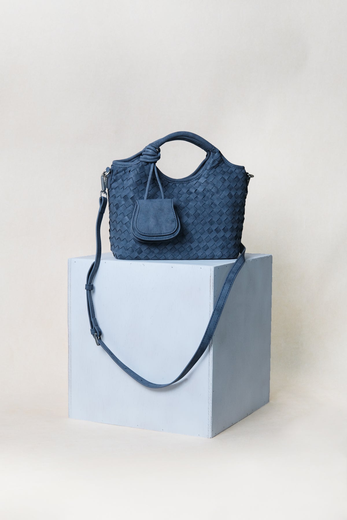 Artisan Claire Basket Bag - Steel Blue