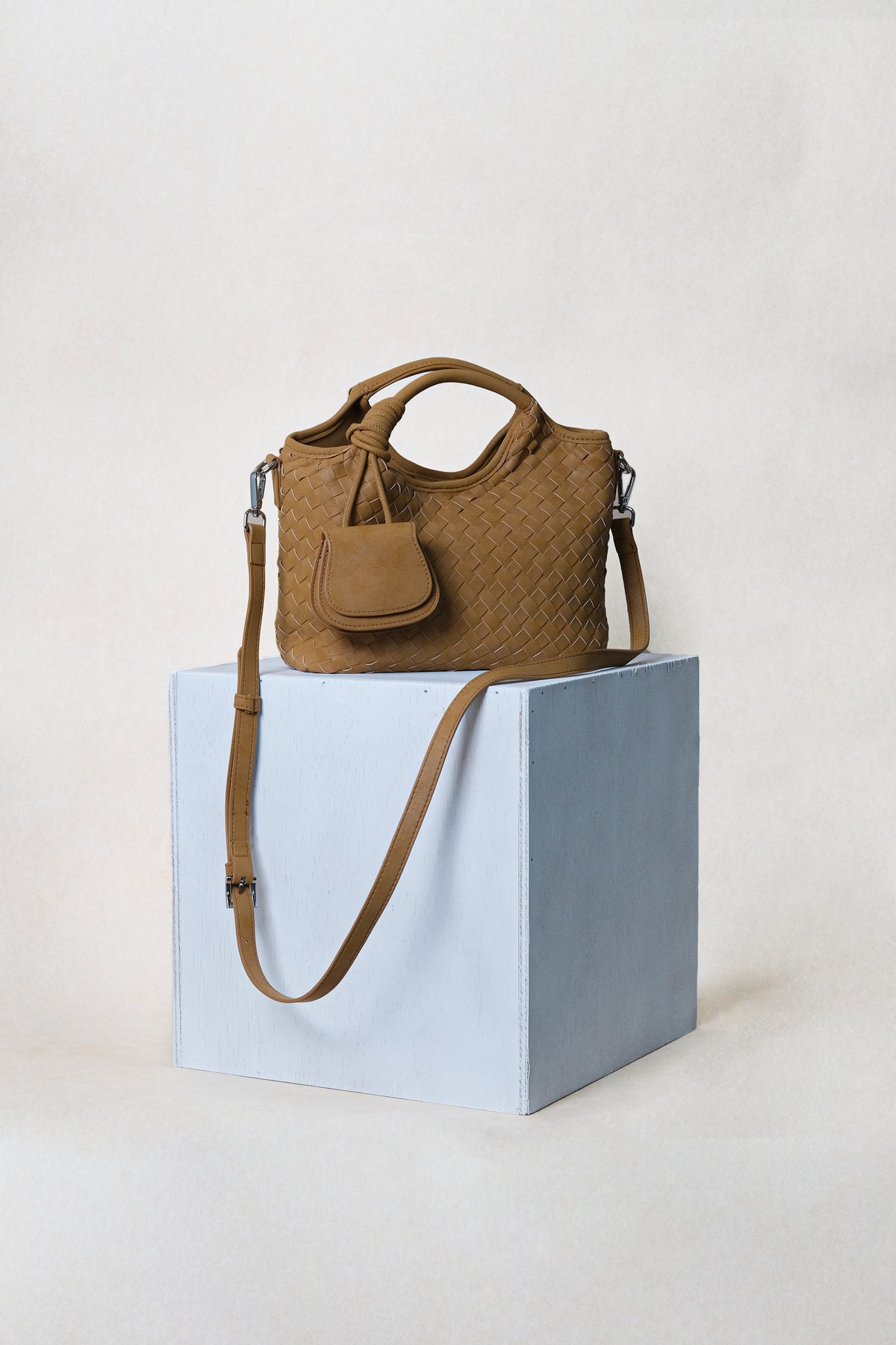 Artisan Claire Basket Bag - Apricot Yellow
