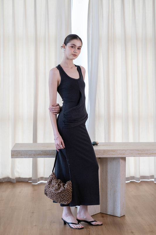 Classic Ruched Bag - Cocoa Leopard Print