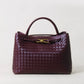 Large Artisan Grace Tote - Shinny Wine Red