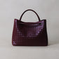 Large Artisan Grace Tote - Shinny Wine Red