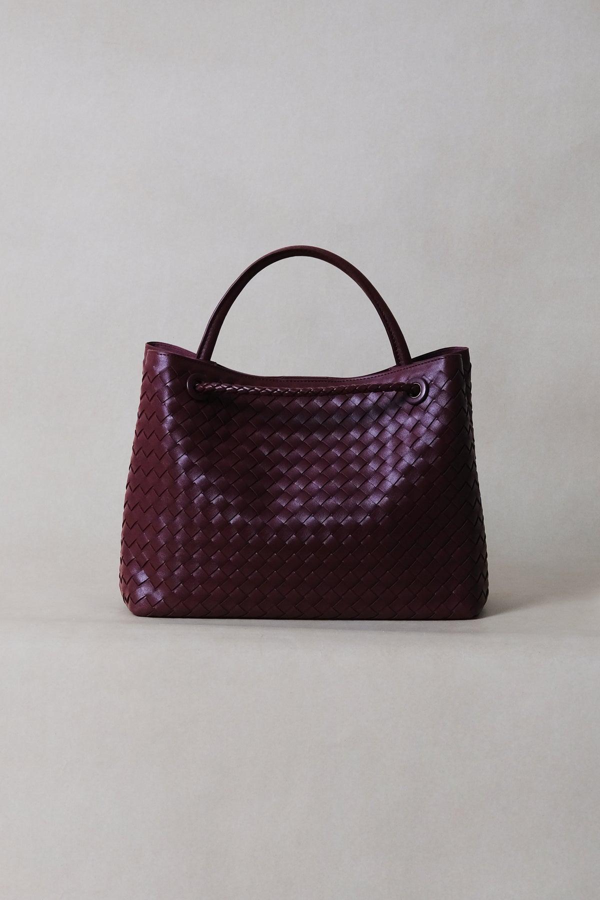 Large Artisan Grace Tote - Shinny Wine Red