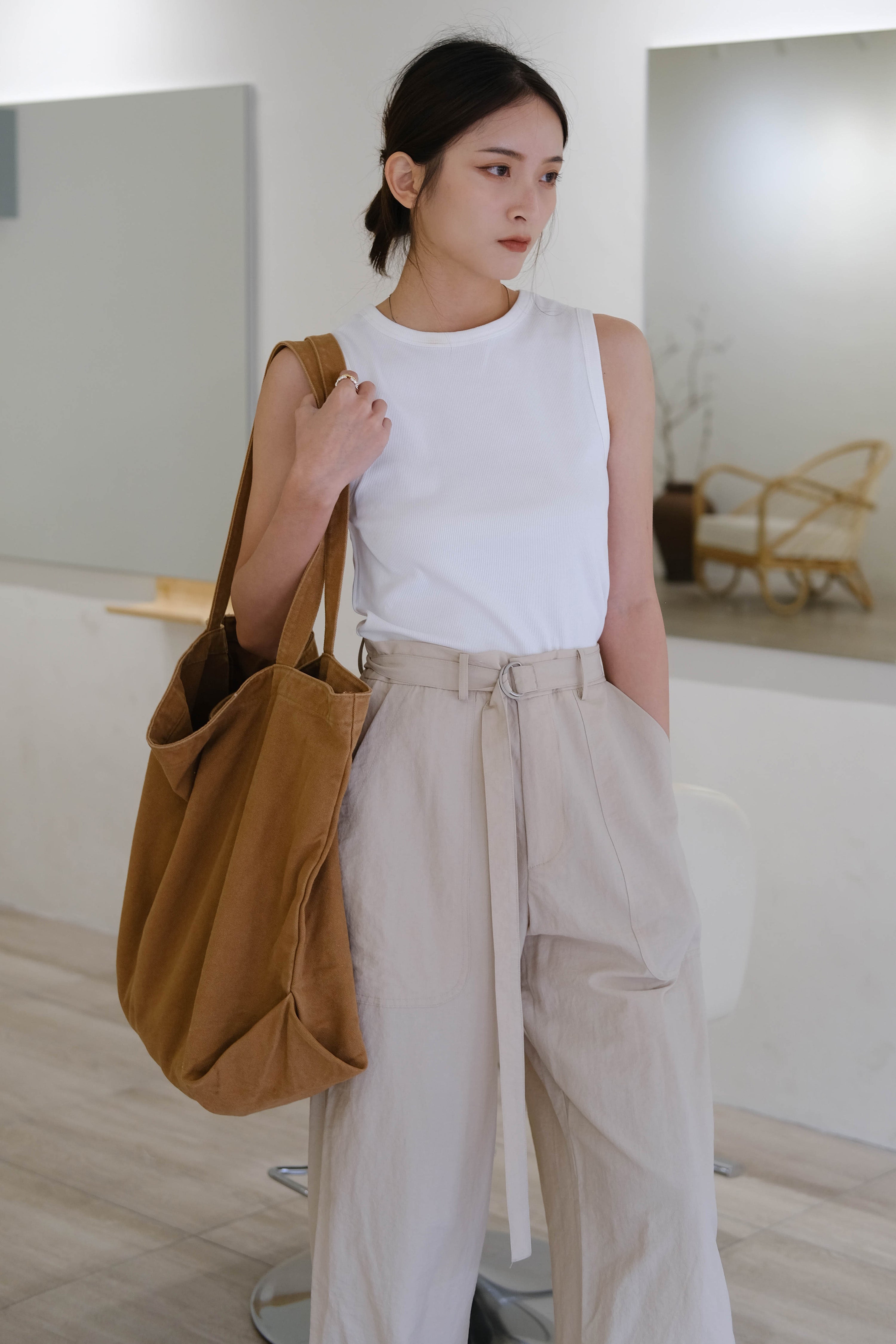 Japanese wide leg top pants