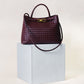 Large Artisan Grace Tote - Shinny Wine Red