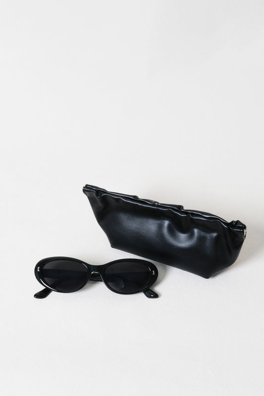 Lumière Oval Sunglasses - Black Frame – Grey Lenses