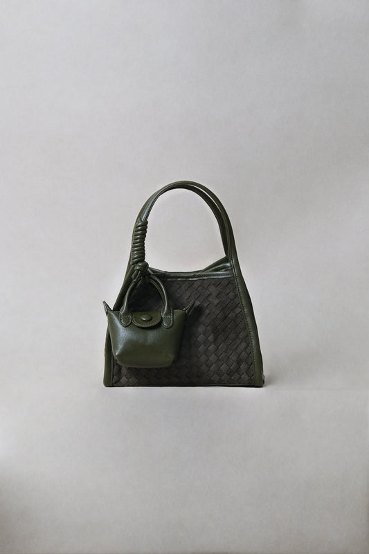 Artisan Grace Basket Bag - Olive Green