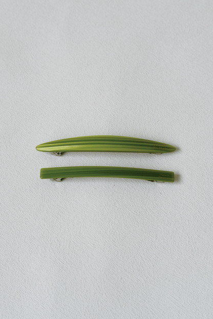 Oval Style Timeless Slim Barrette - Green