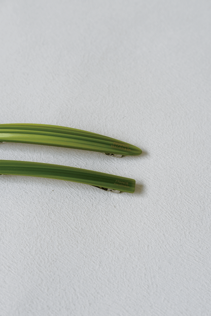Oval Style Timeless Slim Barrette - Green