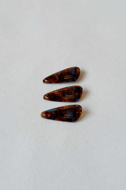 Petite Oval Barrette - Tortoiseshell Blue