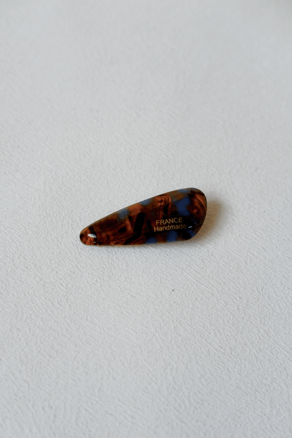 Petite Oval Barrette - Tortoiseshell Blue