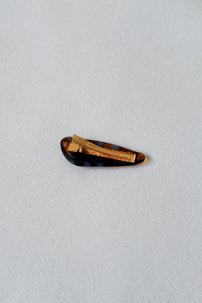 Petite Oval Barrette - Tortoiseshell Blue