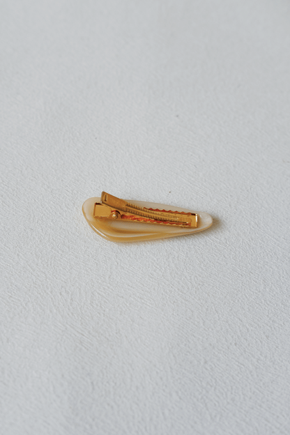 Petite Oval Barrette - Almond