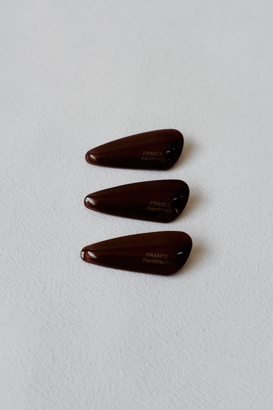 Petite Oval Barrette - Dark Brown