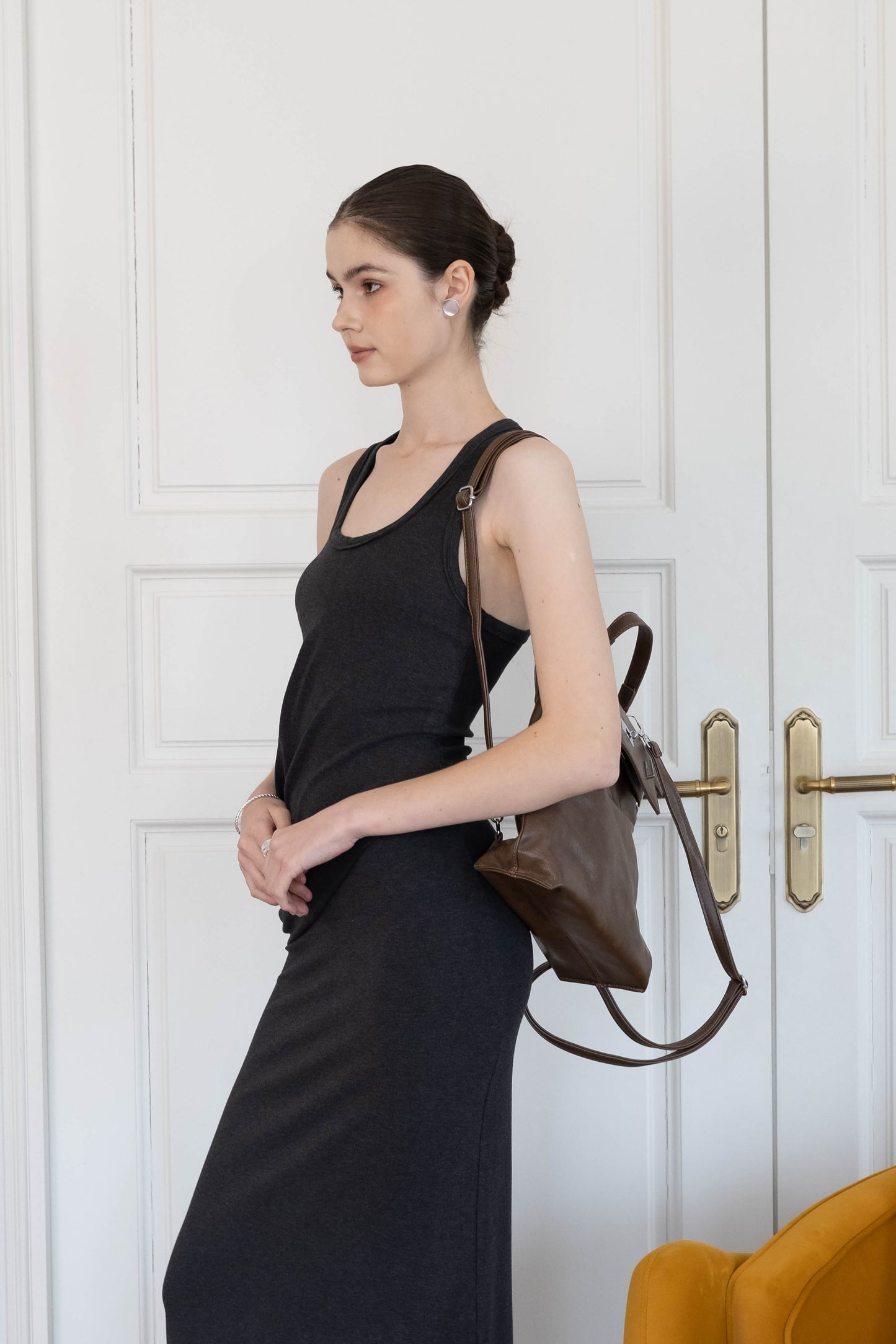 The Vivienne Backpack Tote - Coffee