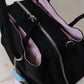Mini Classic Flow Nylon Tote - Black Pink (With Charm)