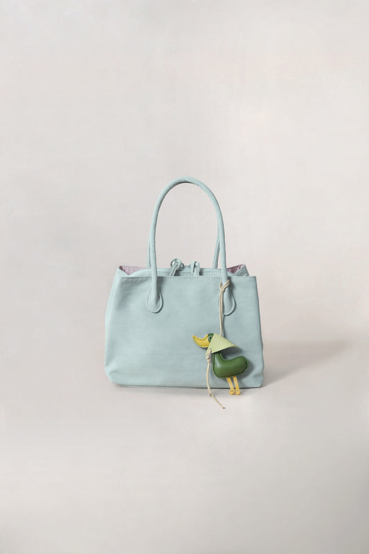 Mini Classic Flow Nylon Tote - Mint Pink (With Charm)