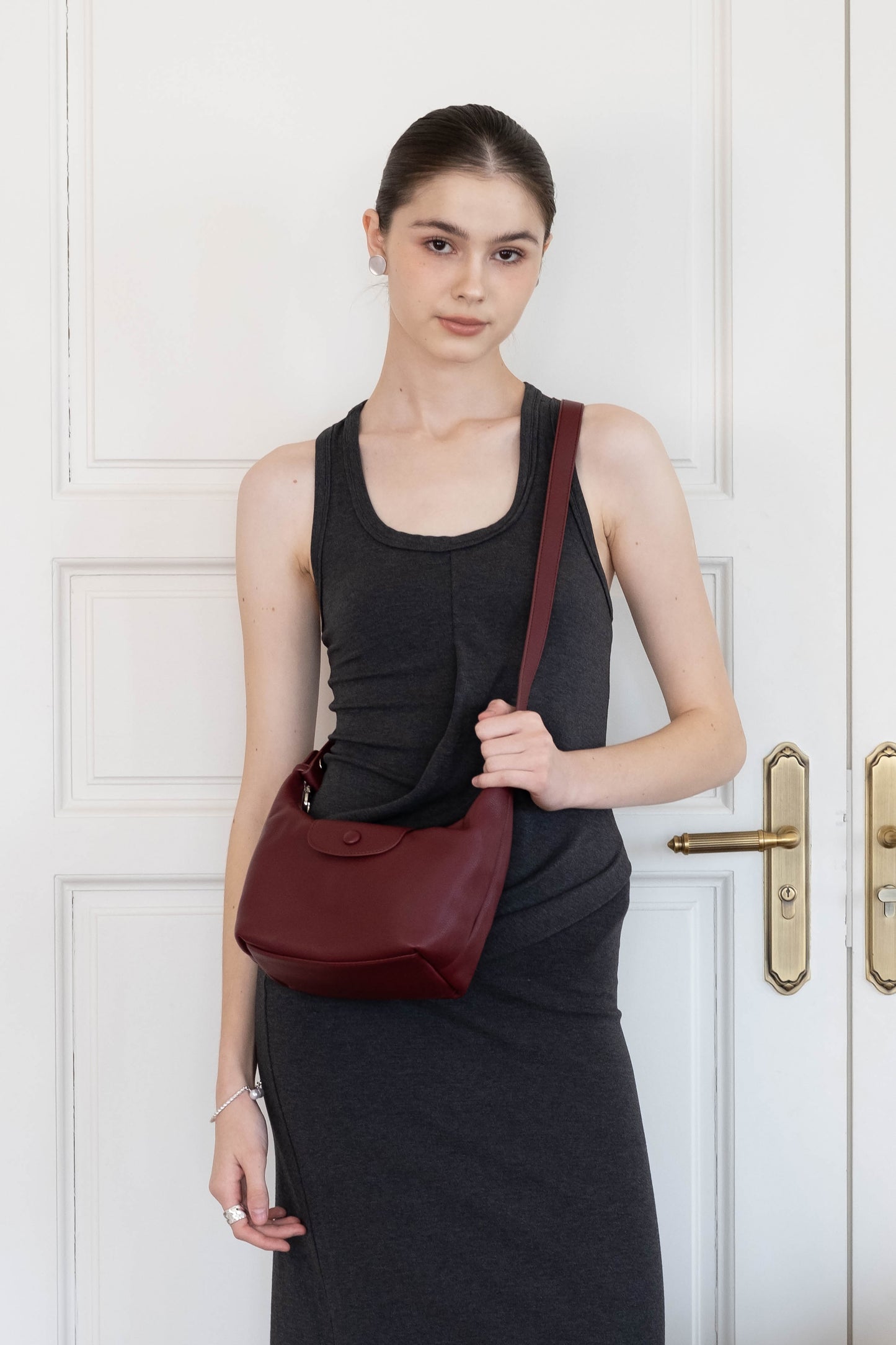 The Aurelia Satchel - Wine Red