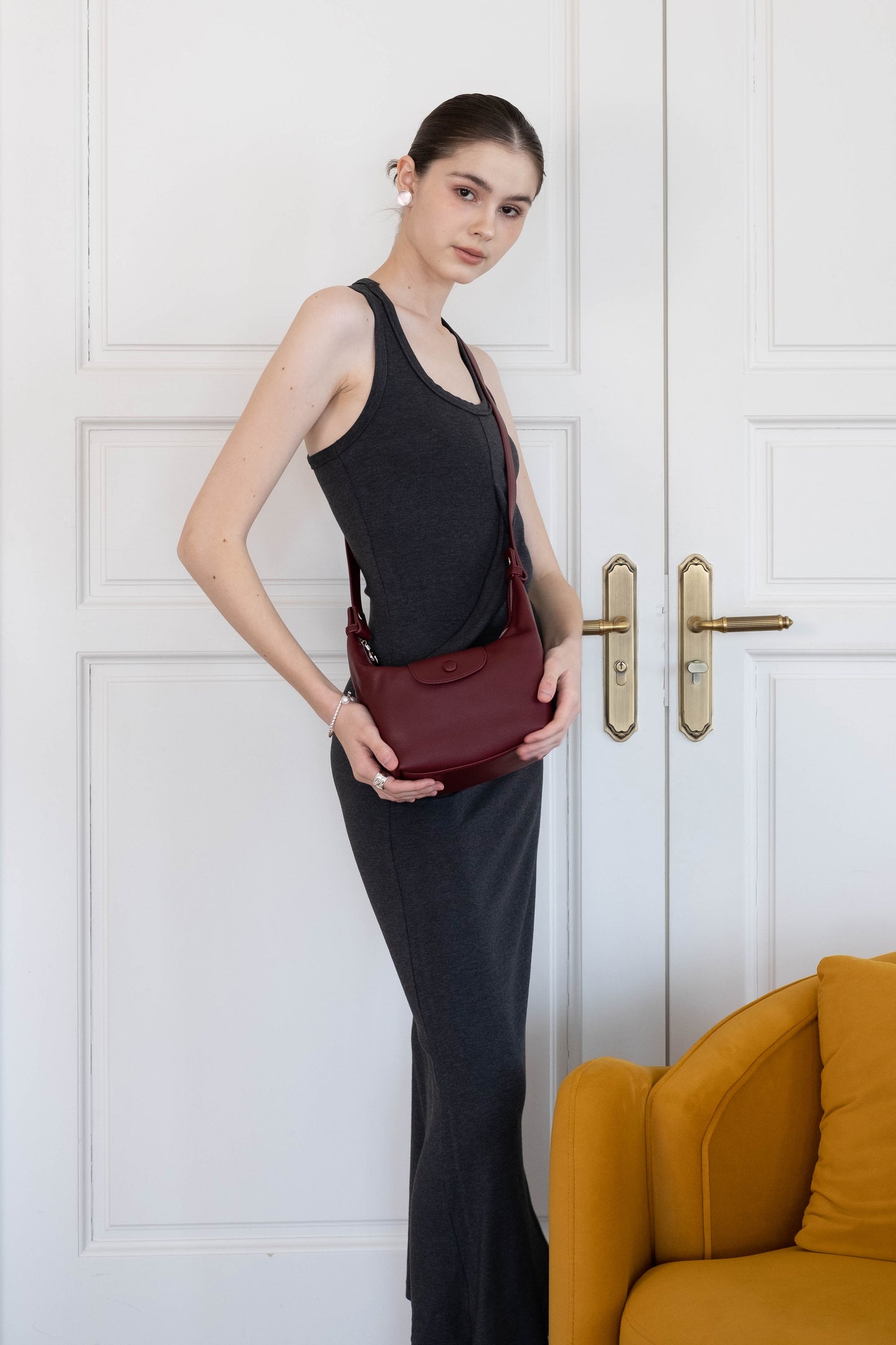 The Aurelia Satchel - Wine Red