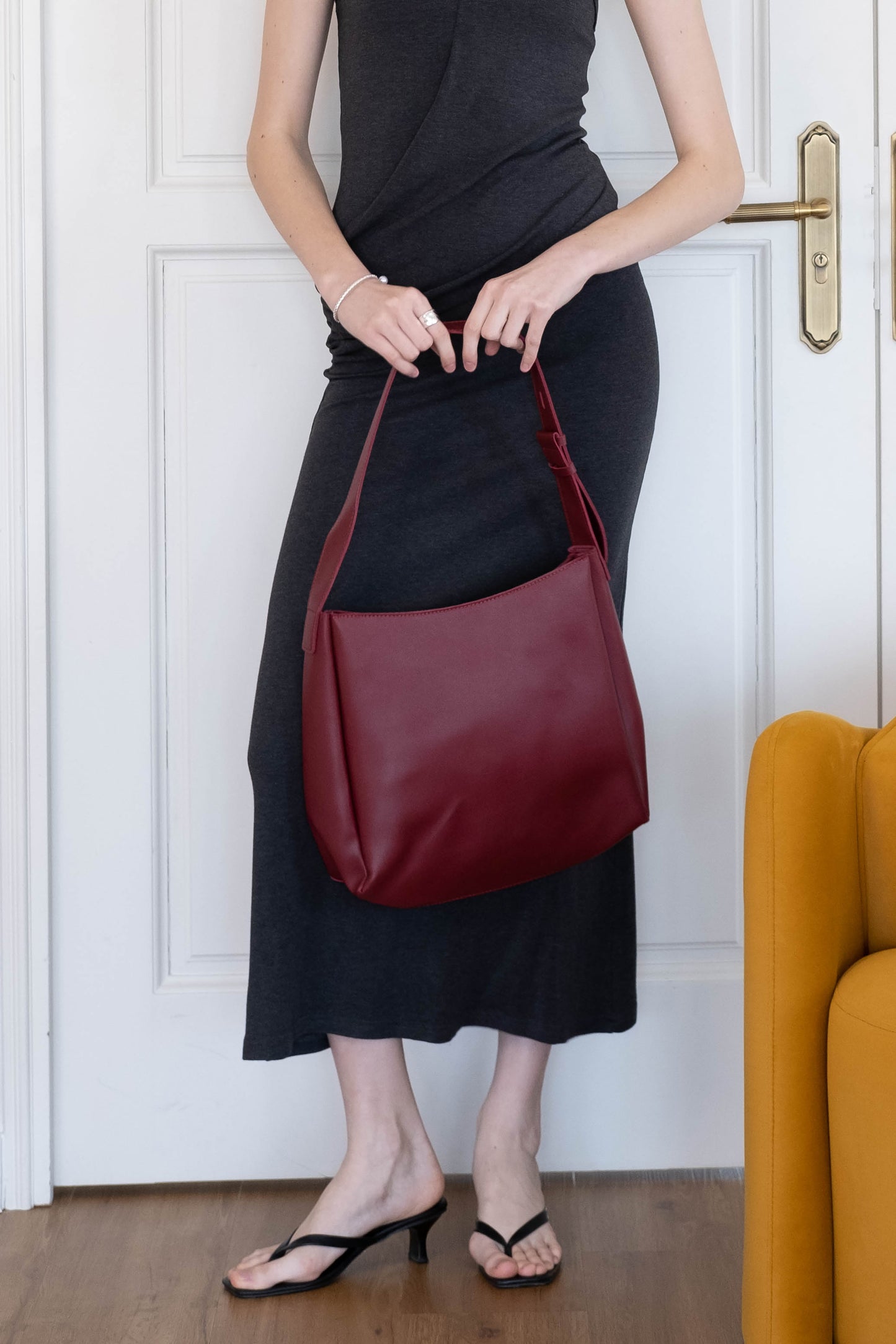 The Elara Tote - Wine Red